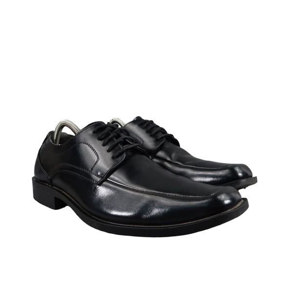 Stacy Adams Shoe Mens 8 Oxford Dress Formal Leather Square Toe Derby Calhoun Moc - Picture 1 of 15